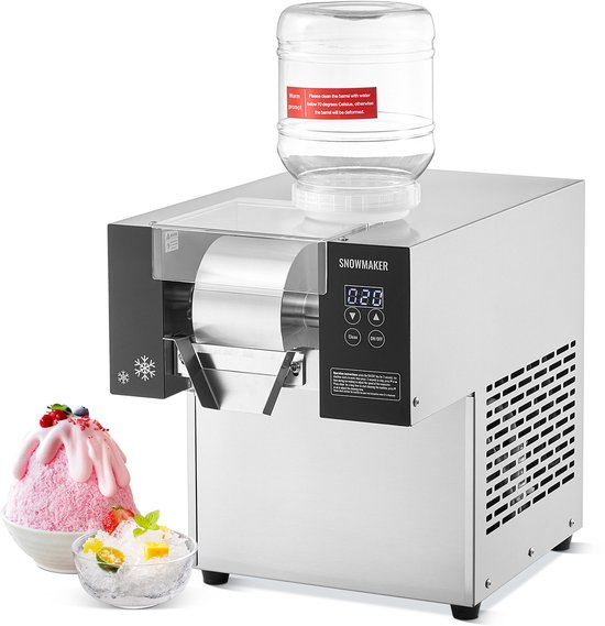 Commerciële Ijsmachine met Sneeuwvlokken Ijsschaafmachine Van Roestvrij Staal met Een Capaciteit Van 125 kg Per 24 UUR, Geschikt voor Bakkerijen, Cafés En Luchtkoelsystemen van Merkloos