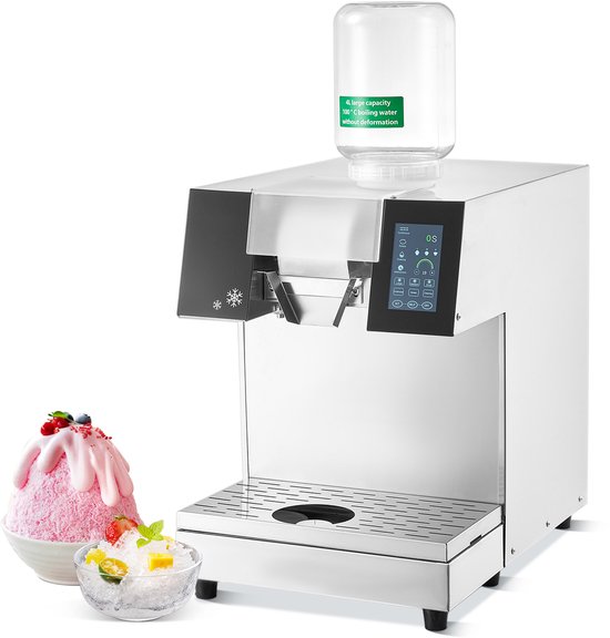Commerciële Ijsmachine met Sneeuwvlokken, Roestvrij Staal, 179 kg/24 UUR, Elektrisch, Vloeistofkoeling voor Snelle Warmteafvoer van Merkloos
