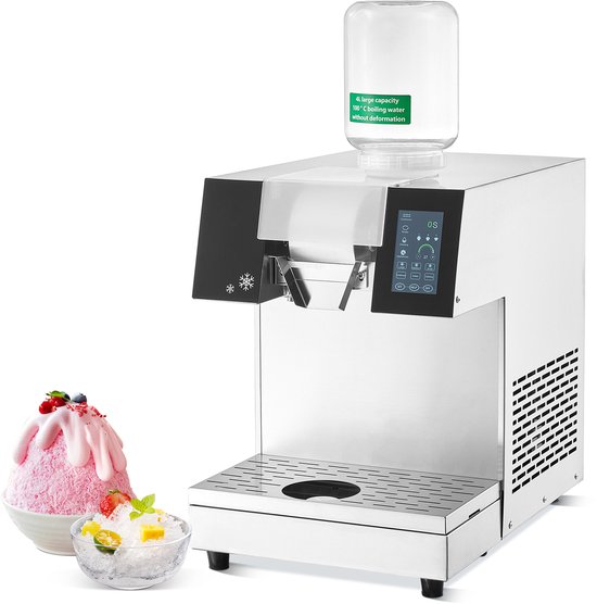 Commerciële Ijsmachine met Sneeuwvlokken, Roestvrij Staal, 230 kg/24 UUR, Elektrisch, Luchtkoeling voor Snelle Warmteafvoer, voor Bakkerijen En Cafés van Merkloos
