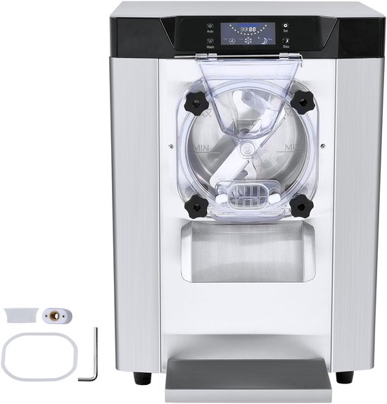 Commerciële Ijsmachine, Vermogen 12 L/U, 1295 W, Enkele Smaak, Ijsmachine Op Aanrecht, Roestvrijstalen Cilinder van 4,5 Liter, Automatische Led-Reiniging, voor Restaurants En Snackbars van Merkloos