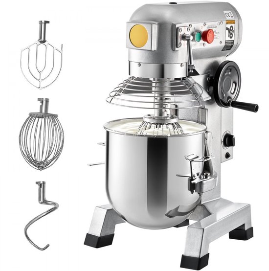 Commerciële Kneedmachine / Deegmixer - Staande Mixer - RVS Kom 28,4 L - Vermogen 1500 W - Drie Snelheden 108/199/382 RPM - Inclusief Deeghaak & Klopper - Zware Uitvoering