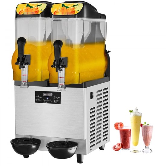 Commerciële Slushmachine - Granita/Margarita Machine - Enkele Kom 24 L - Vermogen 500 W - Roestvrij Staal - Smoothies & Bevroren Dranken - Horeca & Feesten van Royal Catering