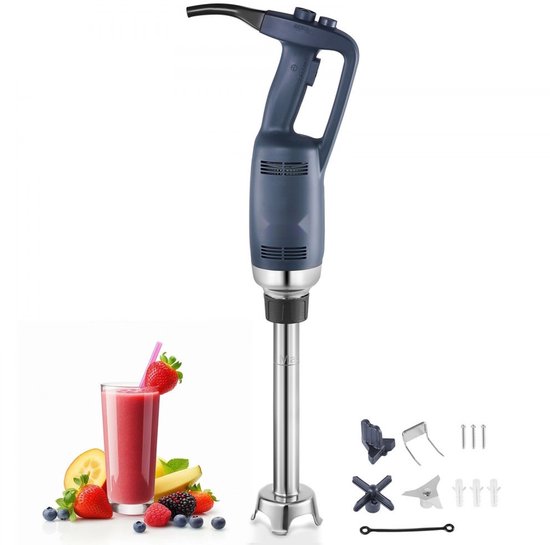 Commerciële Staafmixer - Professionele Handblender Dompelmixer - Vermogen 350 W - Staaflengte 30 cm - Traploze Variabele Snelheid - RVS Mes - Zware Kwaliteit