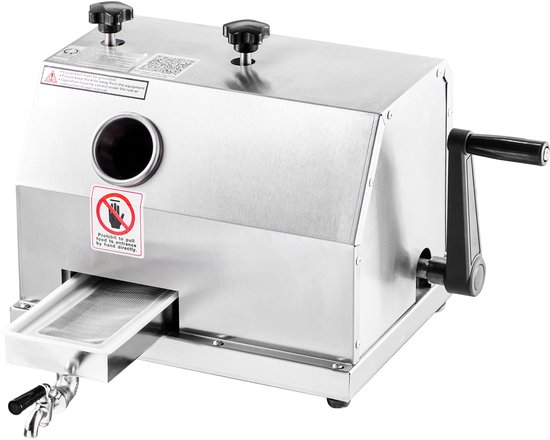 Commerciële Suikerrietpers, 110 LBS/U Suikerrietsapmachine met 3 Roestvrijstalen Rollen, 2,4 Inch Brede Inlaat, Handmatige Sapcentrifuge voor Thuis En Zakelijk Gebruik van Merkloos