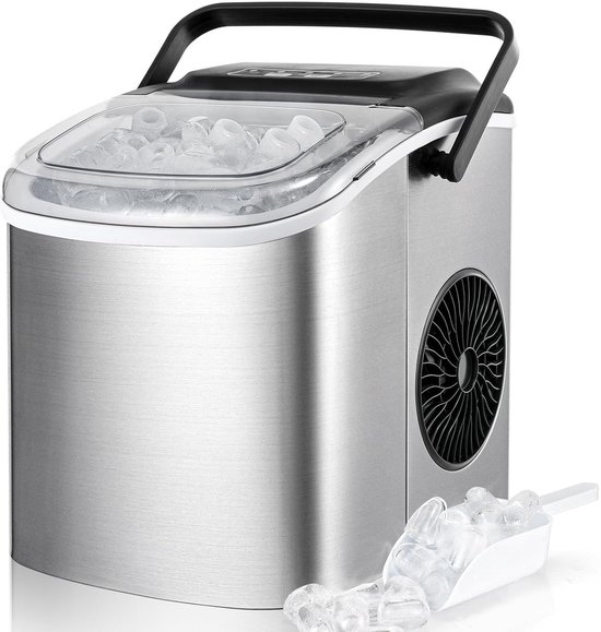 Compacte IJsblokjesmachine Roestvrij Staal - Hoge Capaciteit per Dag van Merkloos