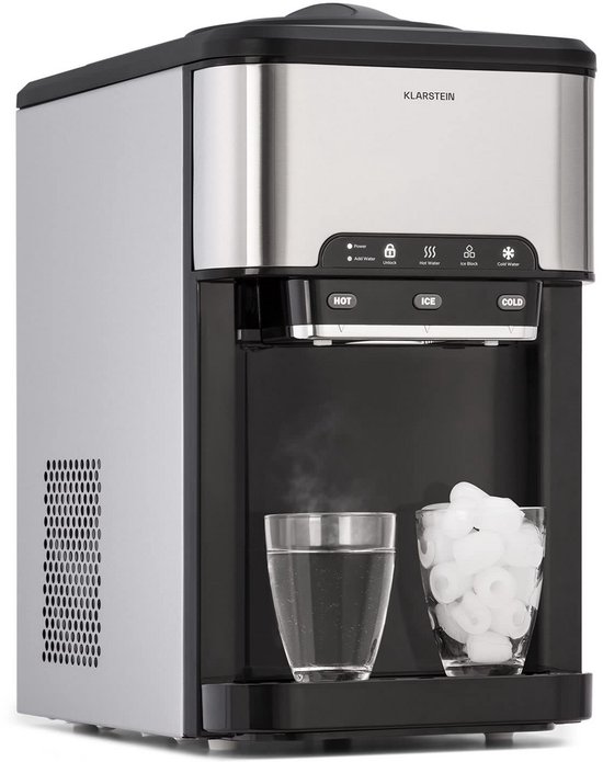Compacte IJsmachine 3L - 20 kg per dag, Grote en Kleine IJsblokjes, Zelfreinigend, BPA-vrij - voor Drankjes en Cocktails