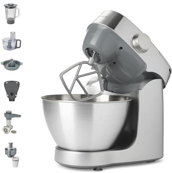Compacte Keukenmachine 4,3L met Accessoireset en Geïntegreerde Weegschaal