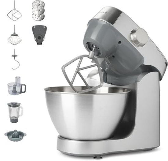 Compacte Kneedmachine met Roestvrijstalen Kom en Accessoireset voor Bakken en Koken van Merkloos