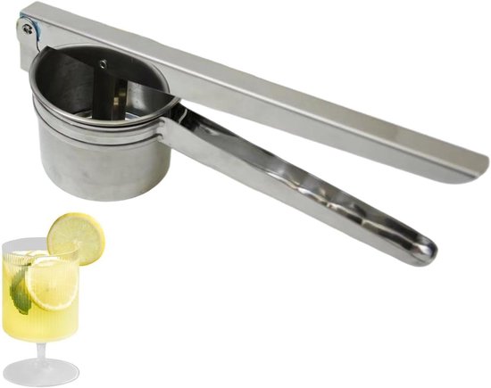 Compacte limoenpers - Handpers keuken - Sap bereiden - Optimale sapopbrengst - 10 x 10 x 10 cm - Zilverkleurig