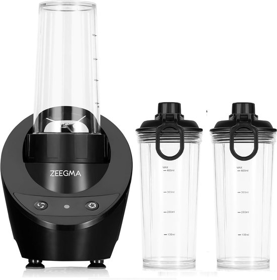 Compacte Smoothie Blender met 2 To-Go Flessen en IJscrusher van Merkloos