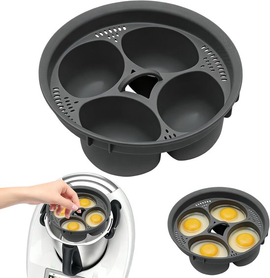 compatibel met Thermomix TM5 TM6 TM31 accessoires, eierkoker en gepocheerde eieren, vorm pocheerinzetstuk voor 4 eieren, eierhouder, gepocheerde eieren, eierboiler voor gepocheerde eieren