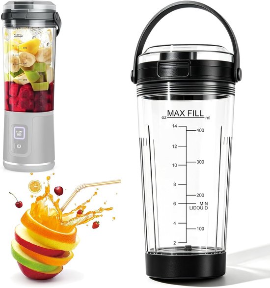 Compatibele 530 ml Draagbare Mixer Accessoires - Transparante en Witte Reserveonderdelen voor Mixers