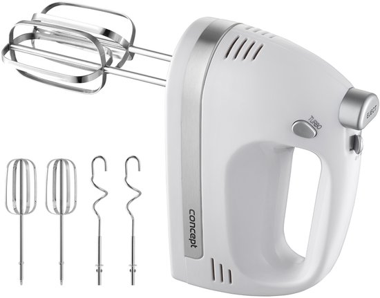Concept handmixer, 5 snelheden, Turbo-functie, 500 W, wit, SR3390 van Merkloos