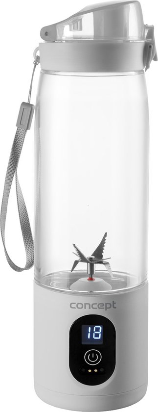 Concept SM4000 - FitMake - Draagbare Blender 600ml - oplaadbaar - Smoothie maker - Blender To Go - Wit van Merkloos