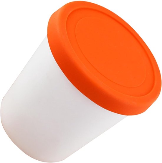 Container voor Yoghurt - Opslagbakje met deksel - Zelfgemaakte Desserts Maken - Luchtdicht en Lekvrij - 1 liter - Oranje