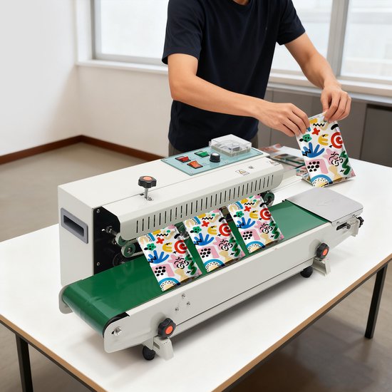 Continue Sealmachine Automatische Bandsealer - 500 W Vermogen - 5-12 mm Sealing Breedte - IJzer En RVS - Voor Thee En Plastic Zak