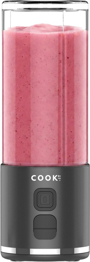 COOK-IT Draadloze Blender 350 ml - Smoothie Blender To Go - Mini Blender - 60W - 1500 mAh - Draagbaar