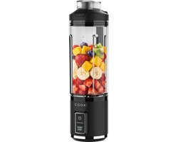 COOK-IT Draadloze Blender 500 ml – Smoothie Blender – 120W – 6 RVS Mesjes – Geschikt voor IJsblokjes – Portable To Go Blender van Media Evolution