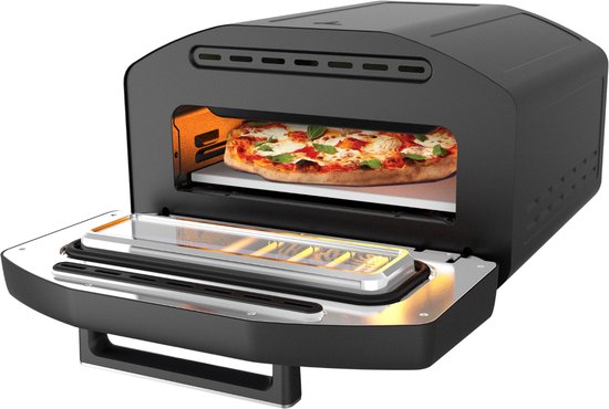 COOK-IT Elektrische Pizza Oven – Pizzaoven tot 450°C – 2100W – Voor Pizza’s tot 12 Inch – 5 Pizza Programma’s – Italiaanse, Amerikaanse & Crispy Pizza