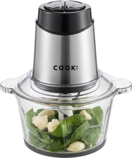 COOK-IT Hakmolen Elektrisch - Glazen 2L Kom XL - 500W Extra Sterk van Media Evolution