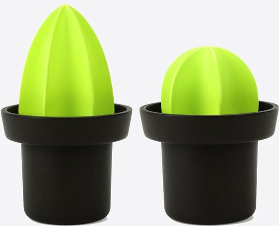 Cookut Diego citruspers met 2 posities sinaasappel/citroen groen ø 9cm H 14cm van Merkloos