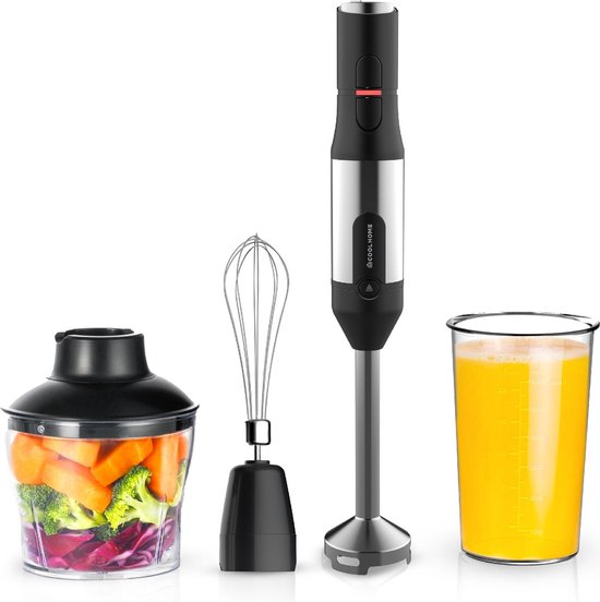 CoolHome Powerblend M1 Staafmixer - 4-in-1 staafmixer Set - 1200Watt - Zwart van CoolHome