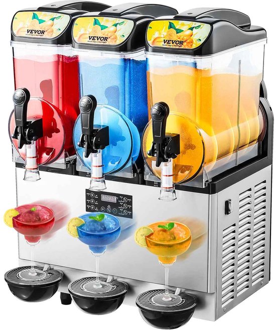 CORE Commerciële Slushmachine - Slushpuppy machine - Slush Puppy maker - 3x 15L Slushy Machine - 45L - 60x52x83cm van Merkloos