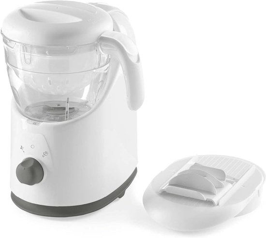 Core® Stoomkoker baby - Stomer en Blender - 6-in-1 Multifunctionele Baby Cooker - Wit/Grijs/Transparant -28cm x 24cm x 32 cm van Merkloos