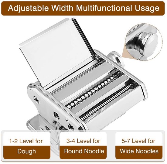 Cosensi - Ejoyous pastamachine - Handmatig - 3-in-1 - Spaghetti, tagliatelle, fettuccine - Duurzaam en gebruiksvriendelijk - Keukenaccessoire van Merkloos