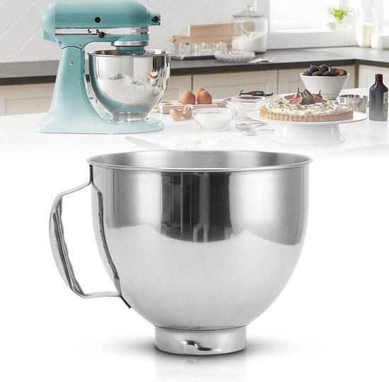 Cosensi - Roestvrijstalen Mengkom Vervanging voor Klassieke & Artisan Series Keukenmixers 4.5-5 Qt Kantelbare Mixer, 5 Quart 304 Roestvrijstalen Broodkom. van Merkloos