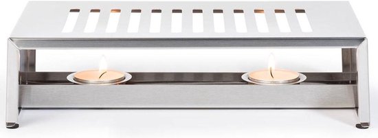 Cosy & trendy Rechaud warmhoudplaat - RVS - 26 x 15 cm - warmhouder voor theepot en pannen