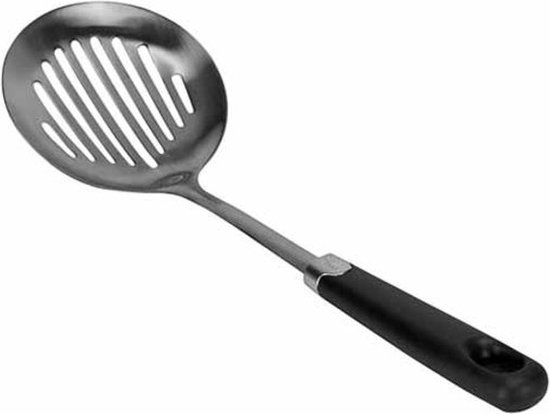 Cosy & Trendy Schuimspaan Delish Zwart – Perforaties Voor Snel Afdruipen – RVS & Kunststof – Vaatwasserbestendig