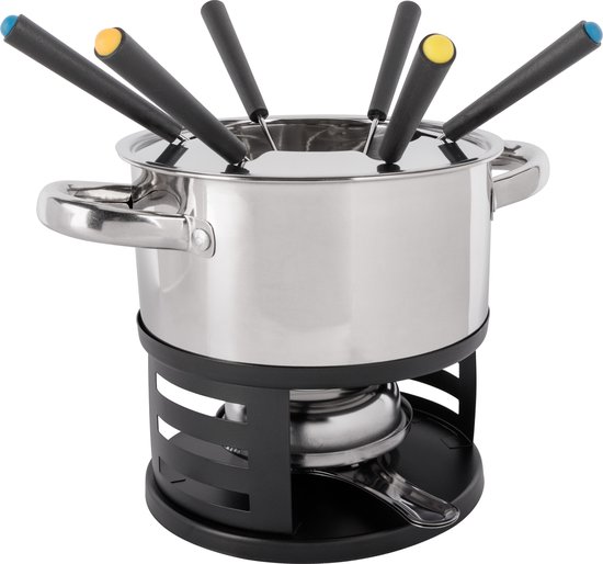 Cosy&Trendy Fondue set met 6 vorken - RVS - Ø 17cm