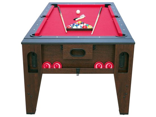 Cougar Reverso Pool & Airhockeytafel 6ft - Verstelbare poten - 2-in-1 Airhockey en Pooltafel - Inclusief één set poolballen, triangel, 2 keuen, biljartkrijt en borstel - 177x92x81cm van Cougar