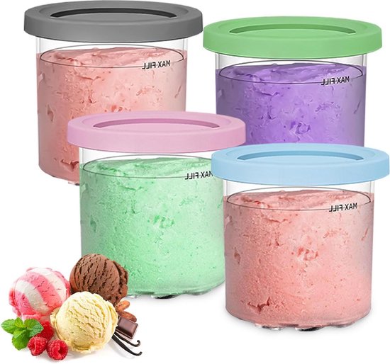 Creami containers compatibel met Ninja-ijsmachine - loopaccessoires voor Nc301 Nc300 Nc299amz-serie - groen roze blauw grijs van Loopacell