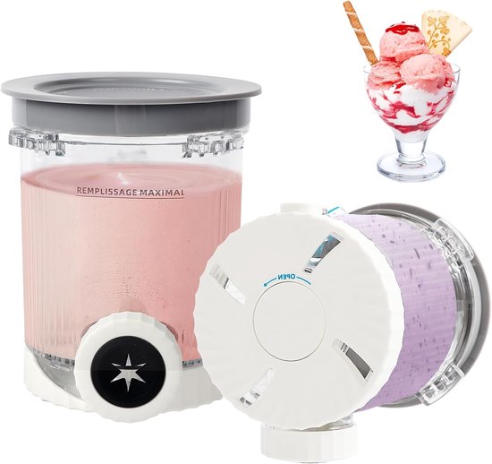 Creami Swirl, verpakking van 2 containers voor Ninja Creami Swirl Pints en deksel, ijshouder, compatibel met NC700, NC701-serie Ninja Creami Swirl Pints, BPA-vrij en vaatwasmachinebestendig van Creami