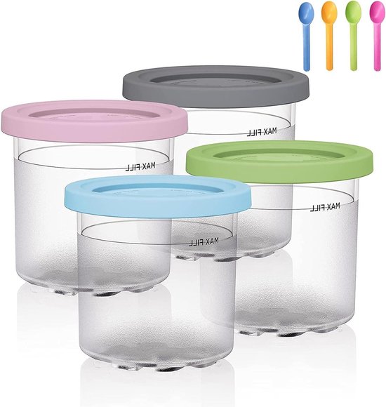Creami Tubs ijshouders voor herbruikbaar ijsmachine accesoire met deksel - 4 stuks van Generic Brands