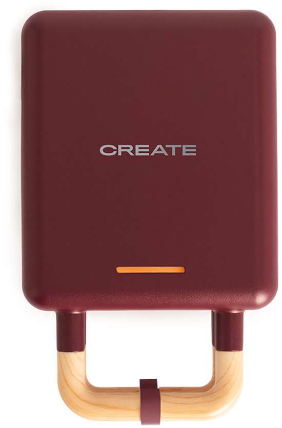 CREATE - Tosti-ijzer, grill en wafelijzer met verwisselbare platen - Bordeauxrood - Individueel - STONE STUDIO