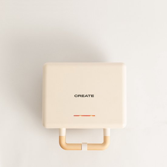 CREATE - Tosti-ijzer, grill en wafelijzer met verwisselbare platen - Gebroken wit - Dubbel - STONE STUDIO van CREATE