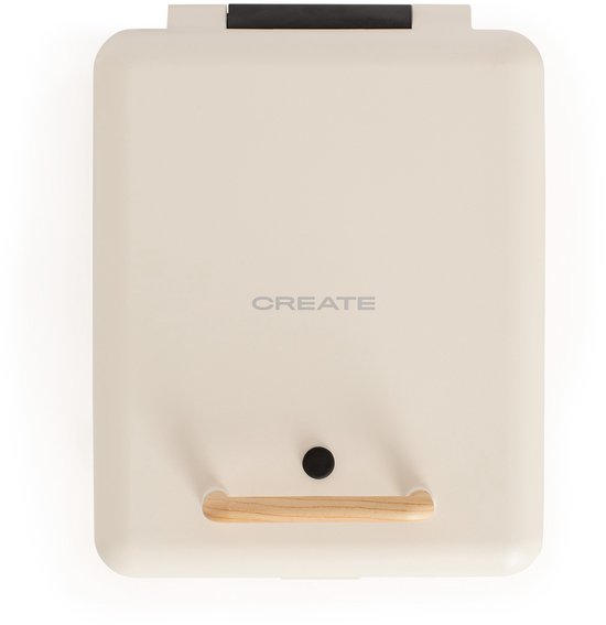 CREATE - Tosti-ijzer, grill en wafelijzer met verwisselbare platen - Gebroken wit - Viervoudig - STONE STUDIO van CREATE