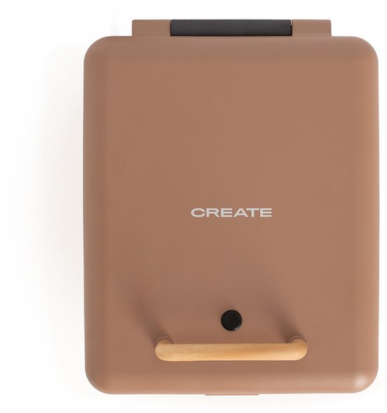 CREATE - Tosti-ijzer, grill en wafelijzer met verwisselbare platen - Mokka - Viervoudig - STONE STUDIO van CREATE