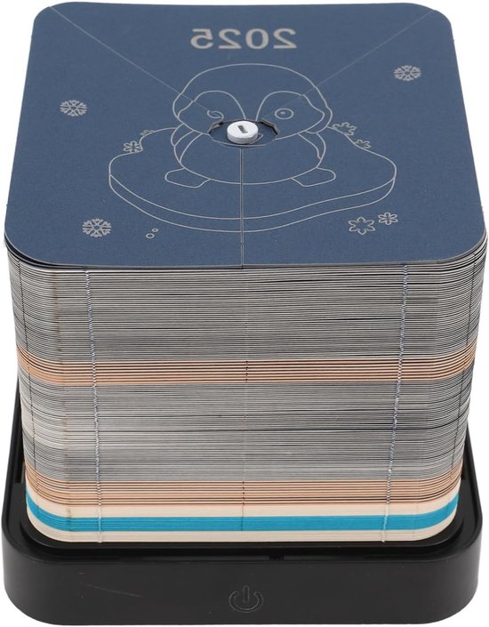 Creatieve 3D Kalender met Pinguïn voor 2025, Notitieboek met Verlichting, Tafelkalendar en Decoratie voor School en Thuis van Merkloos