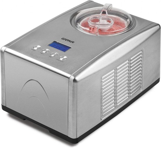 Cremige ijsmachine 1,5 liter roestvrij staal met compressor van Merkloos