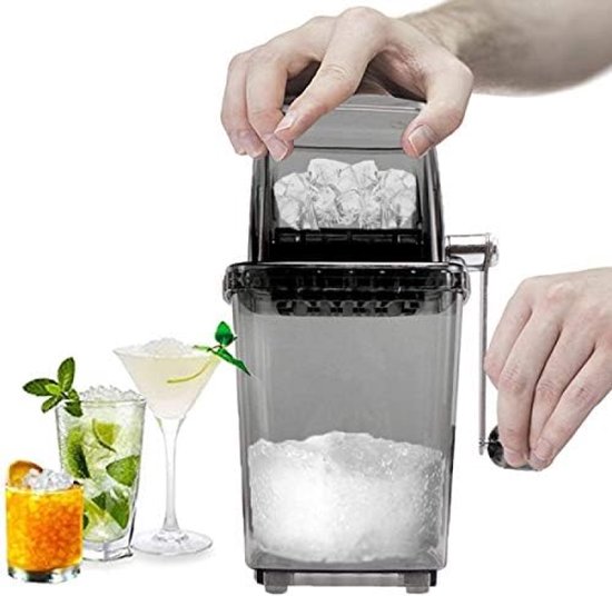 Crushed Ice Maker Handmatige ijscrusher, roestvrij staal, crushed ice machine met handslinger, ijsbreker, zomer, stroomloos, transparant, ijshakmachine, bar, keuken, ijzer, drinkaccessoires van Merkloos