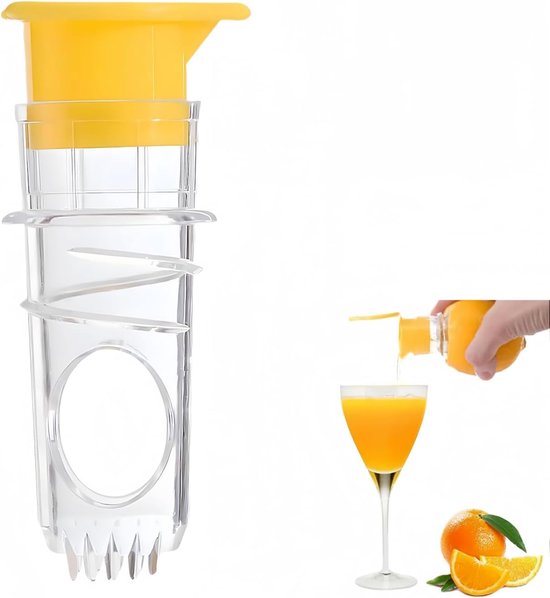 Cuhostki - 1-Stuk - Citruspers - Limoenpers - Oranjepers - Handmatige Persapparaat Voor Fruit - Geel - Mini - Draaiend En Zeef Functie van Merkloos