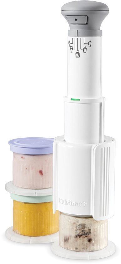 Cuisinart - 5-in-1 IJsmachine - Sorbet- en frozen yoghurtmaker - Milkshake - IJsmaker - met 3 dessert cups - Wit van Merkloos