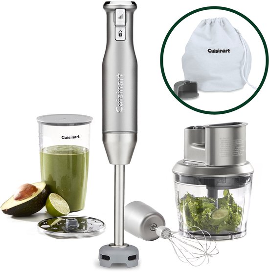 Cuisinart Staafmixer Set Power Blend - 400 Watt Staafmixers - Met Hakmolen 950ml - BPA Vrij - Krasvrije Mengkap - 700ml Container - Variabele Snelheid van Merkloos