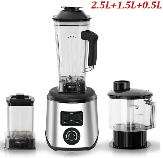 Currentgoodz - 3 in 1 Krachtige Blender - Smoothie Maker - Blender Mixer - Voedsel Processor - 9500W - Mixer - Blender van Currentgoodz