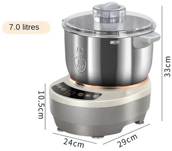 CYRO - Deegmachine - Kneedmachine - Elektrische Deegmixer - Keukenmachine - Keukenrobot - 25 tot 38 graden - 7 Liter - RVS van CYRO