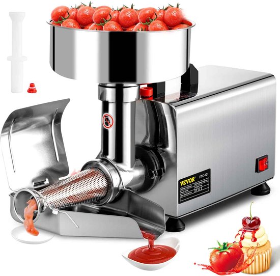 CYRO - Vruchtenpers Electrisch - Tomatenzeef - Tomatenpers - Sausmaker - 304 Stainless Steel - RVS - 2,7L Capaciteit - Zilver van Merkloos